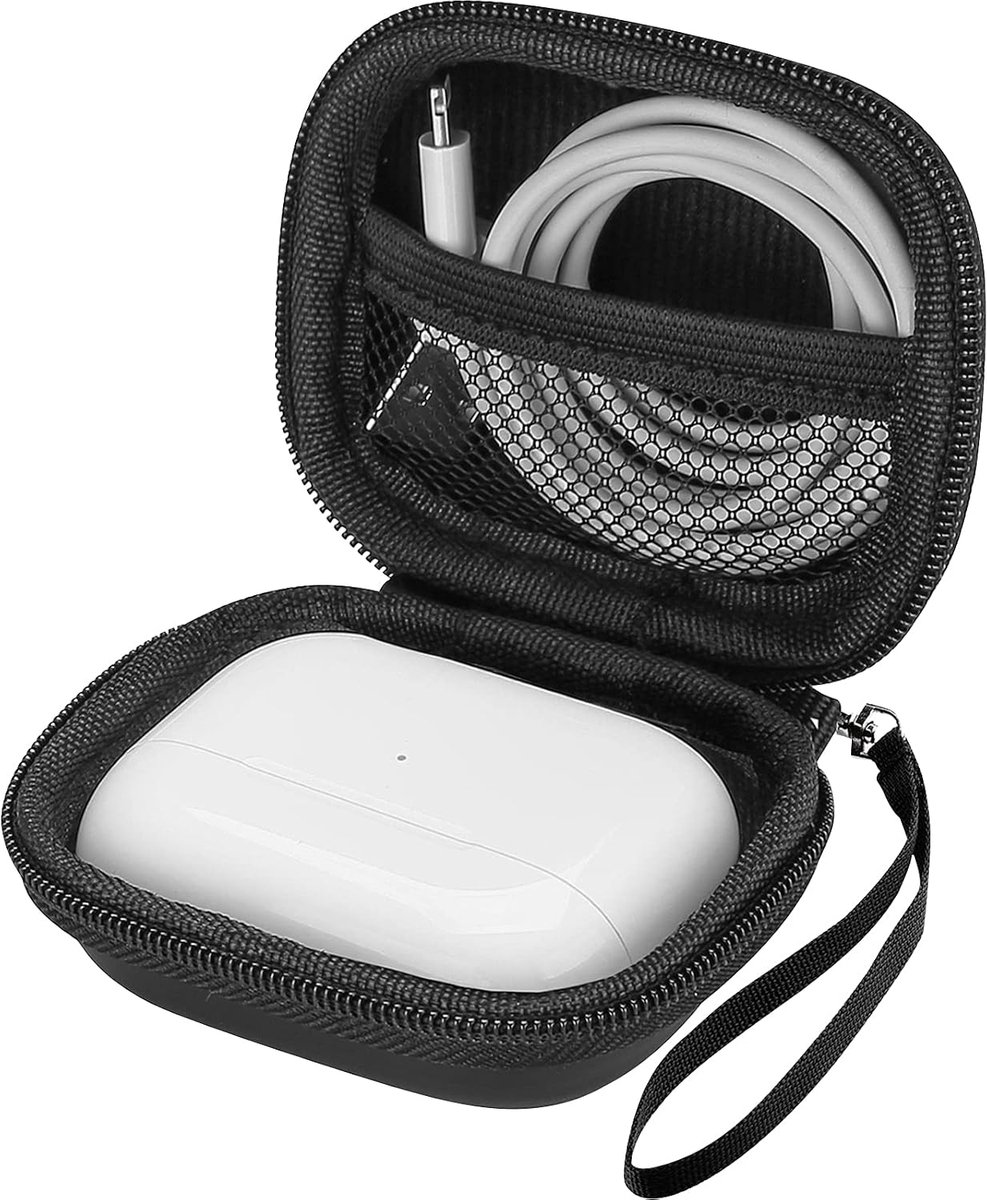 SnelShoppen - Hard Case voor AirPods Pro 2e Generatie / AirPods Pro 1e Generatie / Jabra Elite 75t, Schokbestendig EVA Reiskoffer - Zwart