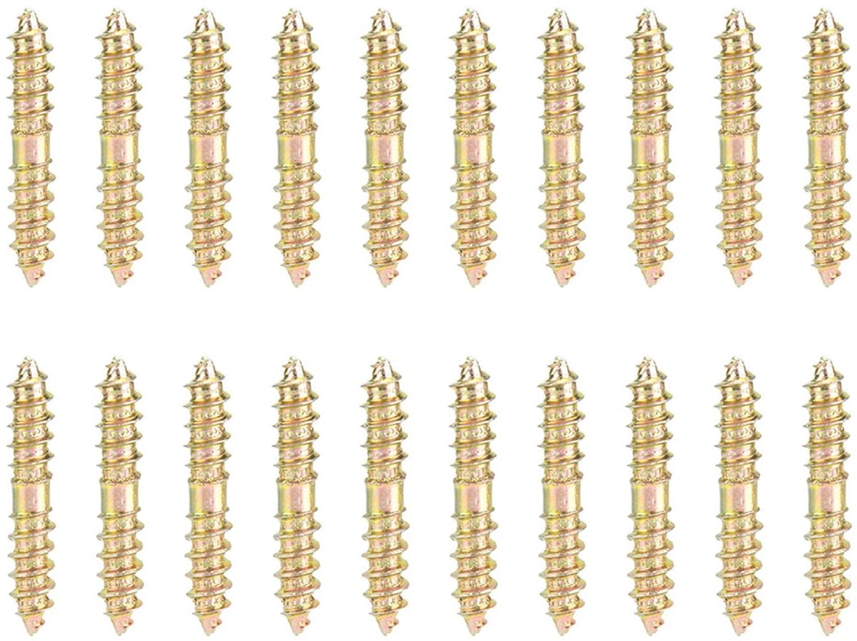 SnelShoppen - 20 Stuks 5 * 30mm Piping Schroeven Houtbewerking Meubelverbinder Dubbel Eindige Schroef Zelftappende Schroeven Verbindende Hout, IJzer m