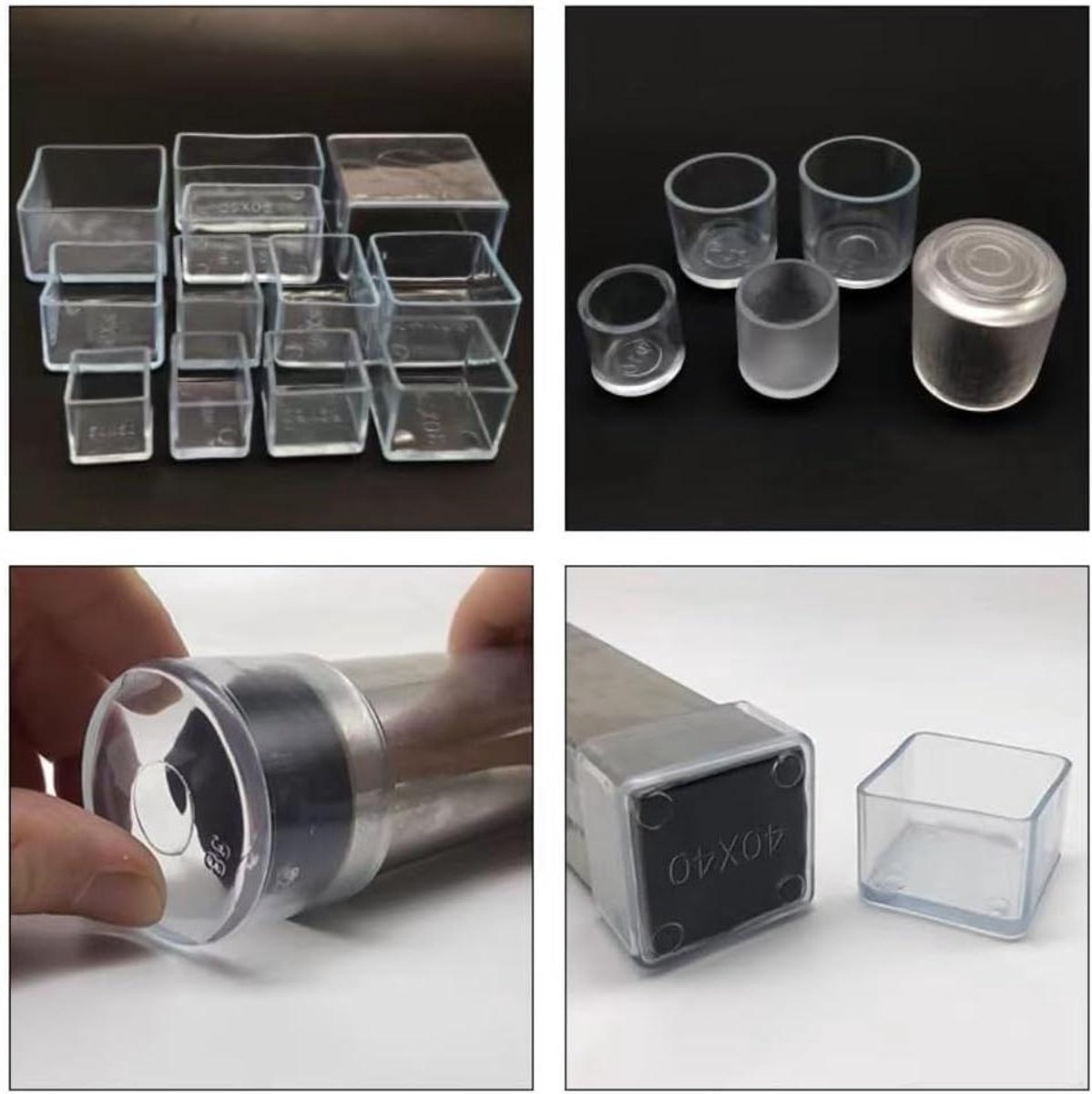 Stoelpootdoppen - Meubeldopjes Vloerbeschermers - Meubels Beschermen - Zacht Siliconen Materiaal - 30x60mm - Transparant
