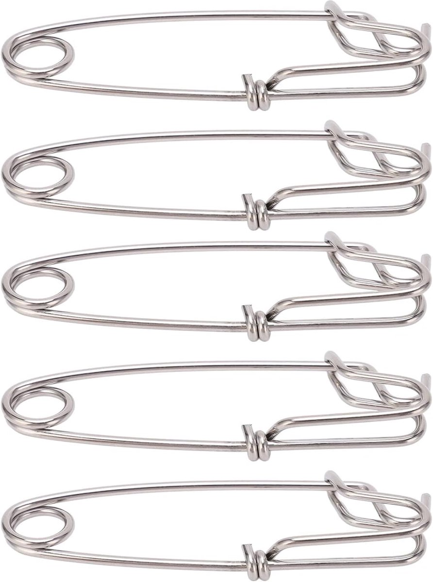 SnelShoppen - Long Line Clips Snap 5PCS RVS Lange Lijn Tak Pendel Snap Swivels Float Lijn Tuin Clip (2.0*80MM)