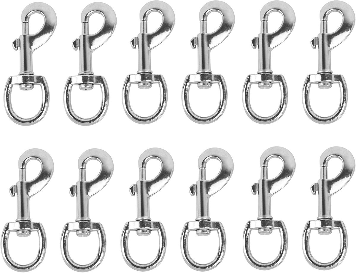 Trigger Clips Clasp, 12Pcs 360°Swivel Trigger Spring Clip Zinc Alloy Snap Clip Hook for Dog Leash Collar Webbing Bags - ShopVlot