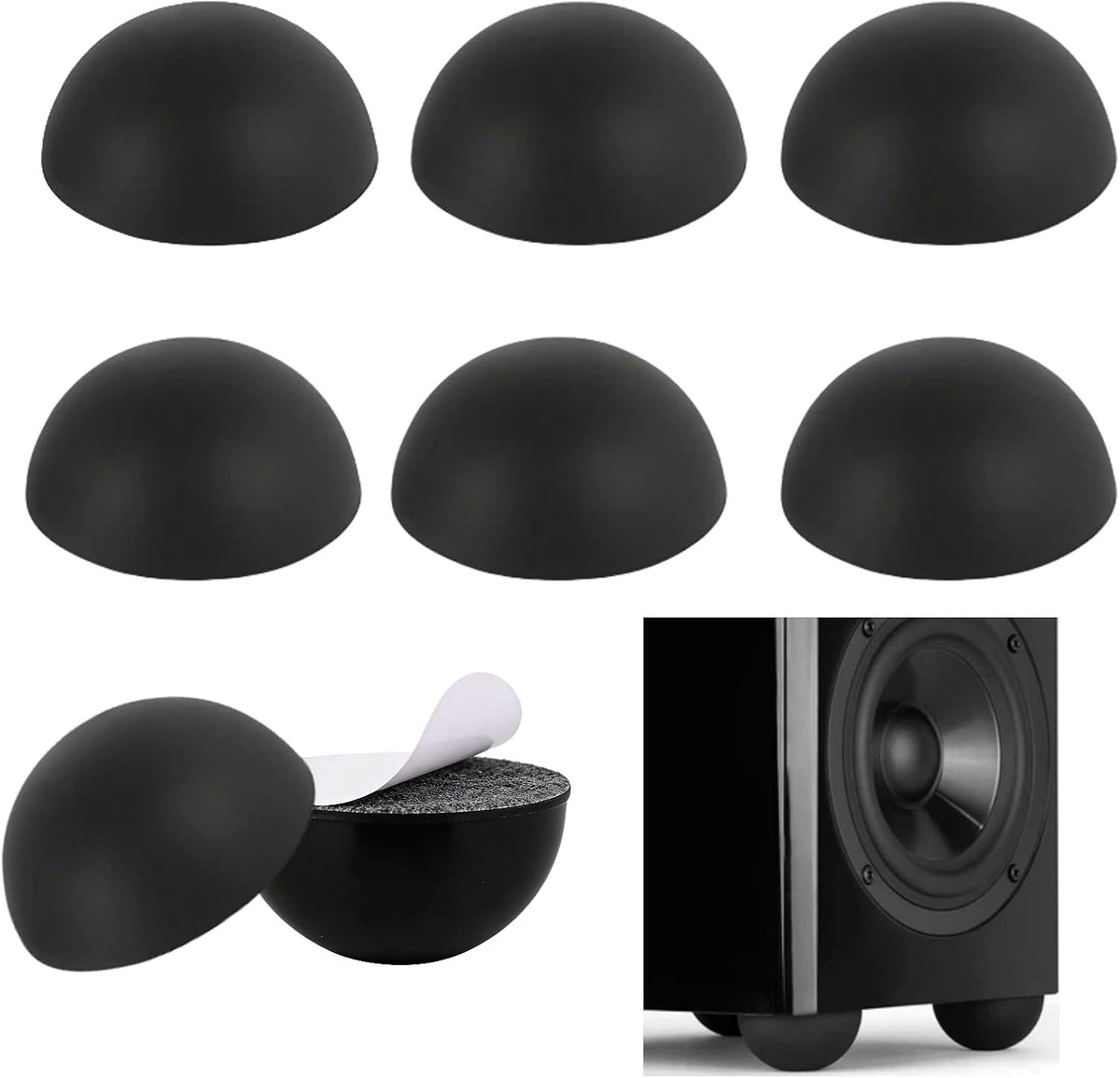 Rubberen voetjes voor luidsprekers - 1,8 cm - zelfklevend - dempt geluid en krassen - ShopVlot