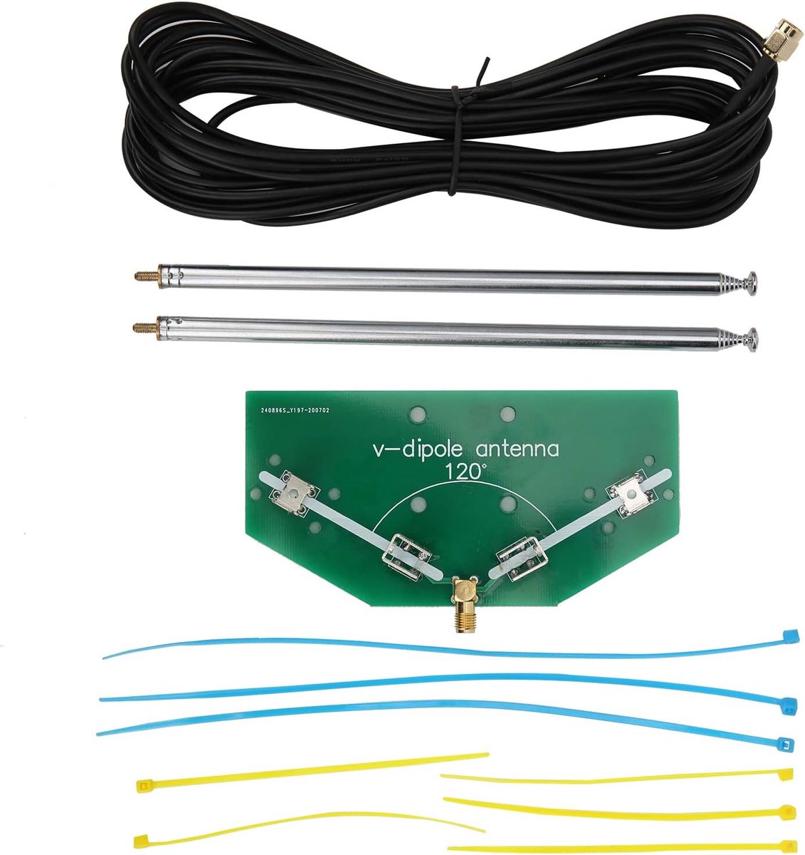 SnelShoppen - Stereo Antenne V-Dipool Binnen Antenne met Hoge Efficiëntie, Uitschuifbaar en Compact voor Thuis Radio, Lange Levensduur, Goede Warmteaf