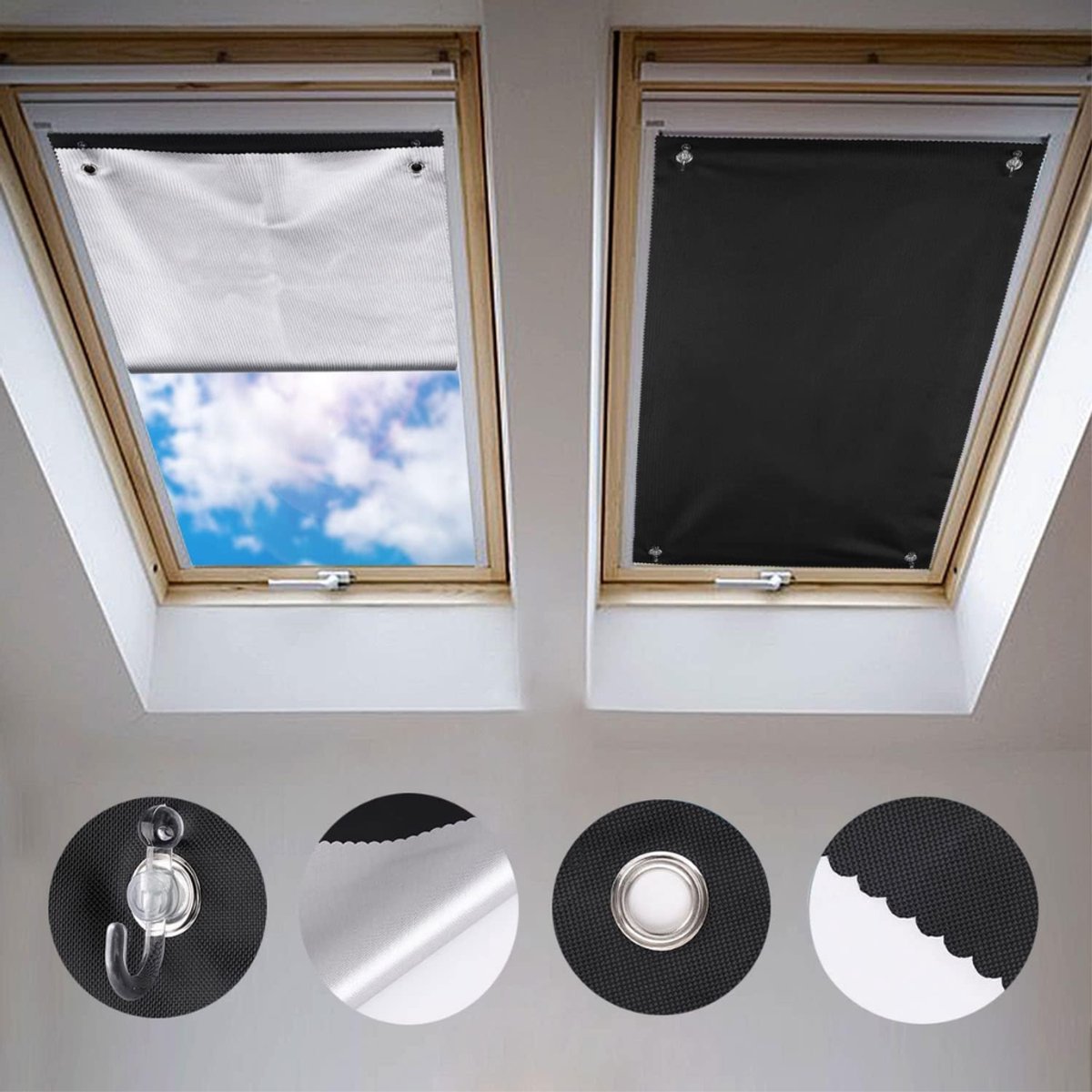 ZRNS® Zonwering Raam - Met Zuignappen - Zonnescherm - Dakraam Verduistering - 60 x 98 cm