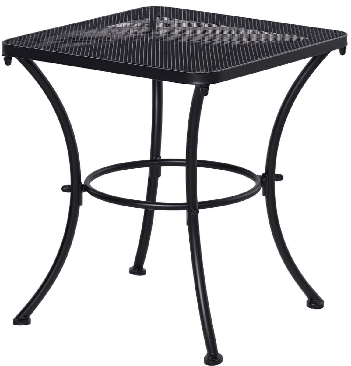 Bijzettafel Buiten 45x45x50cm Zwart Metalen Mesh Stijl Poedercoat Roestbestendig 30kg voor Balkon Terras Tuin