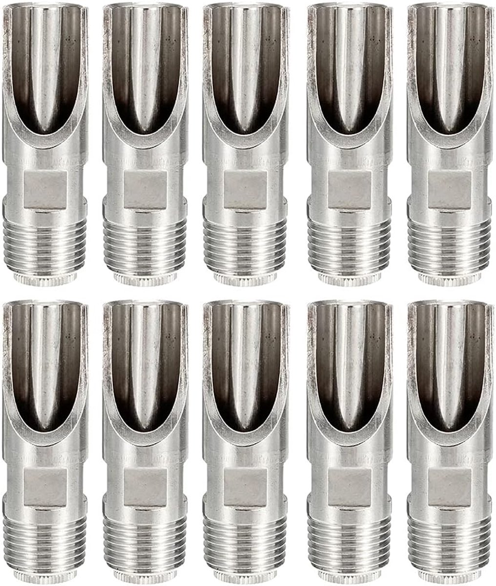 SnelShoppen - 10 Pack Metaal NPT 1/2" Automatische Varkens Nippeldrinker voor Biggen - Rvs, Antiroest, Verstelbaar, Waterbesparend, Voor Zeugen