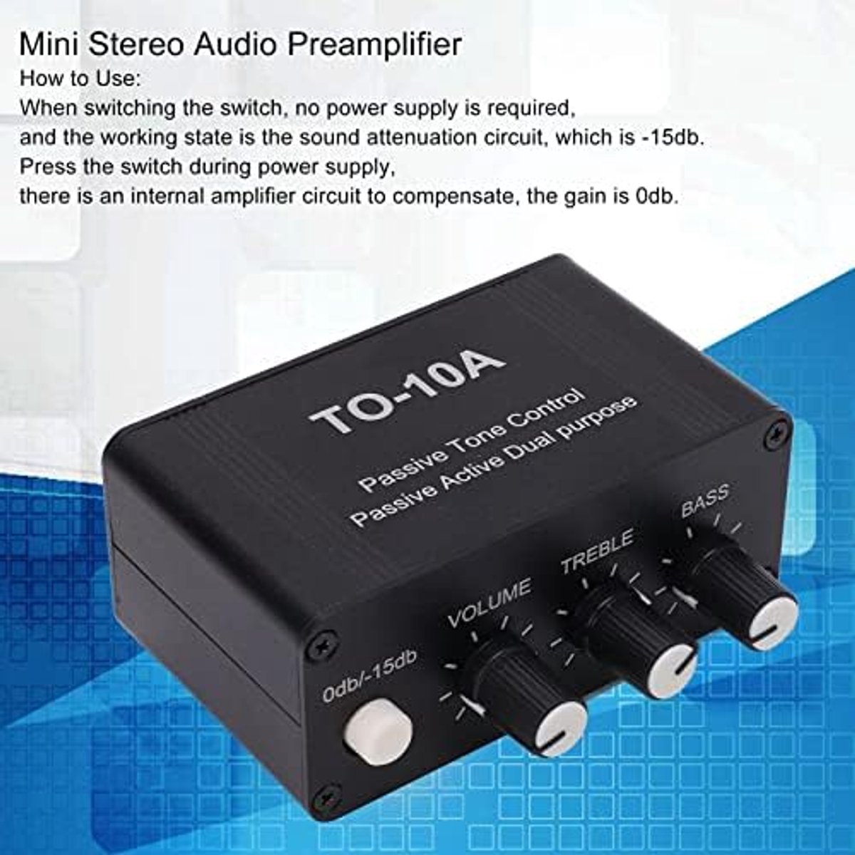 SnelShoppen - Mini Audio Stereo Voorversterker Hoofdtelefoonversterker NE5532 met 3.5mm RCA Ingang, Voeding via DC 12V Adapter, Compact en Krachtig
