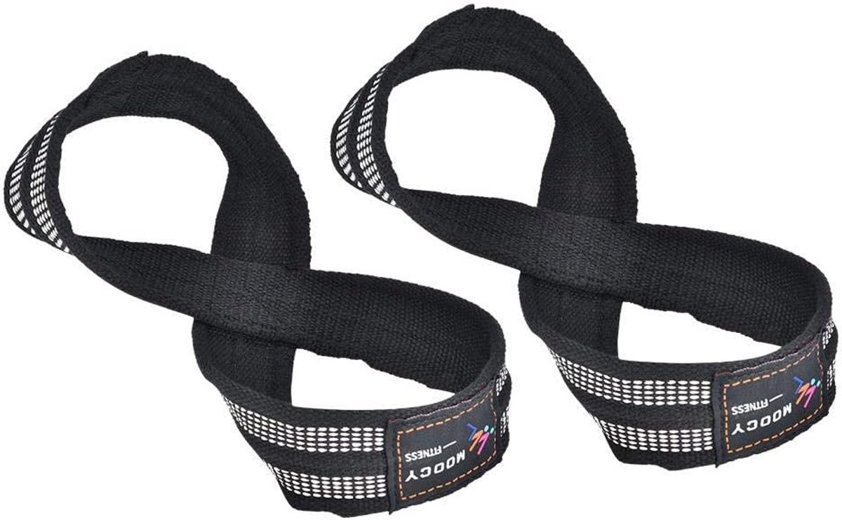 SnelShoppen - Gewichtheffen Polsbanden, 1 Paar Figure 8 Gewichthefsstraps voor Deadlifts en Pull-Ups, Stretch Bar Powerlifting Gym Fitness Bodybuildin