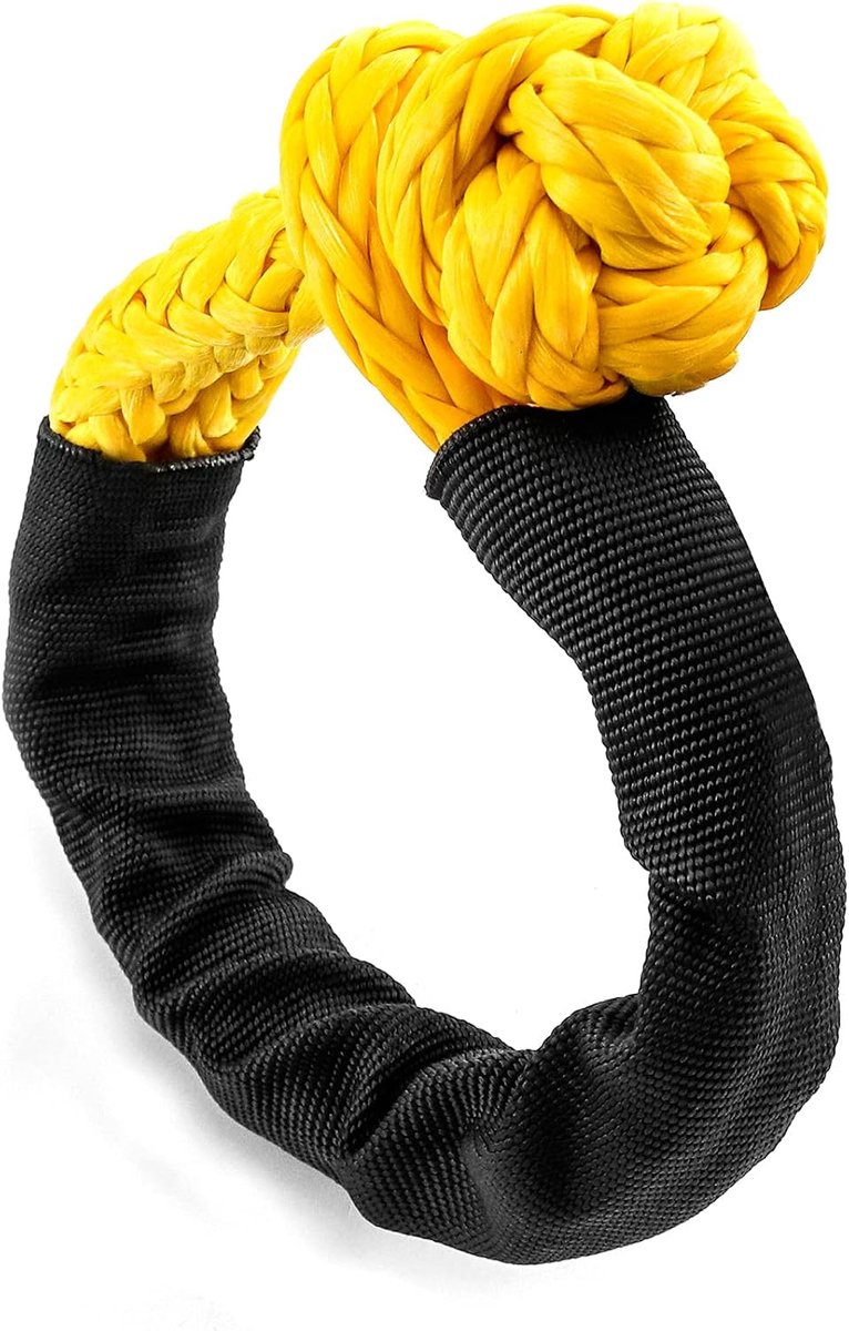 SnelShoppen - 1cm x 50cm Soft Bracket Recovery Touw met Sterke Karabijnhaak, 14T Breeksterkte, Duurzaam en UV-bestendig, Ideaal voor Camping, Tuin en