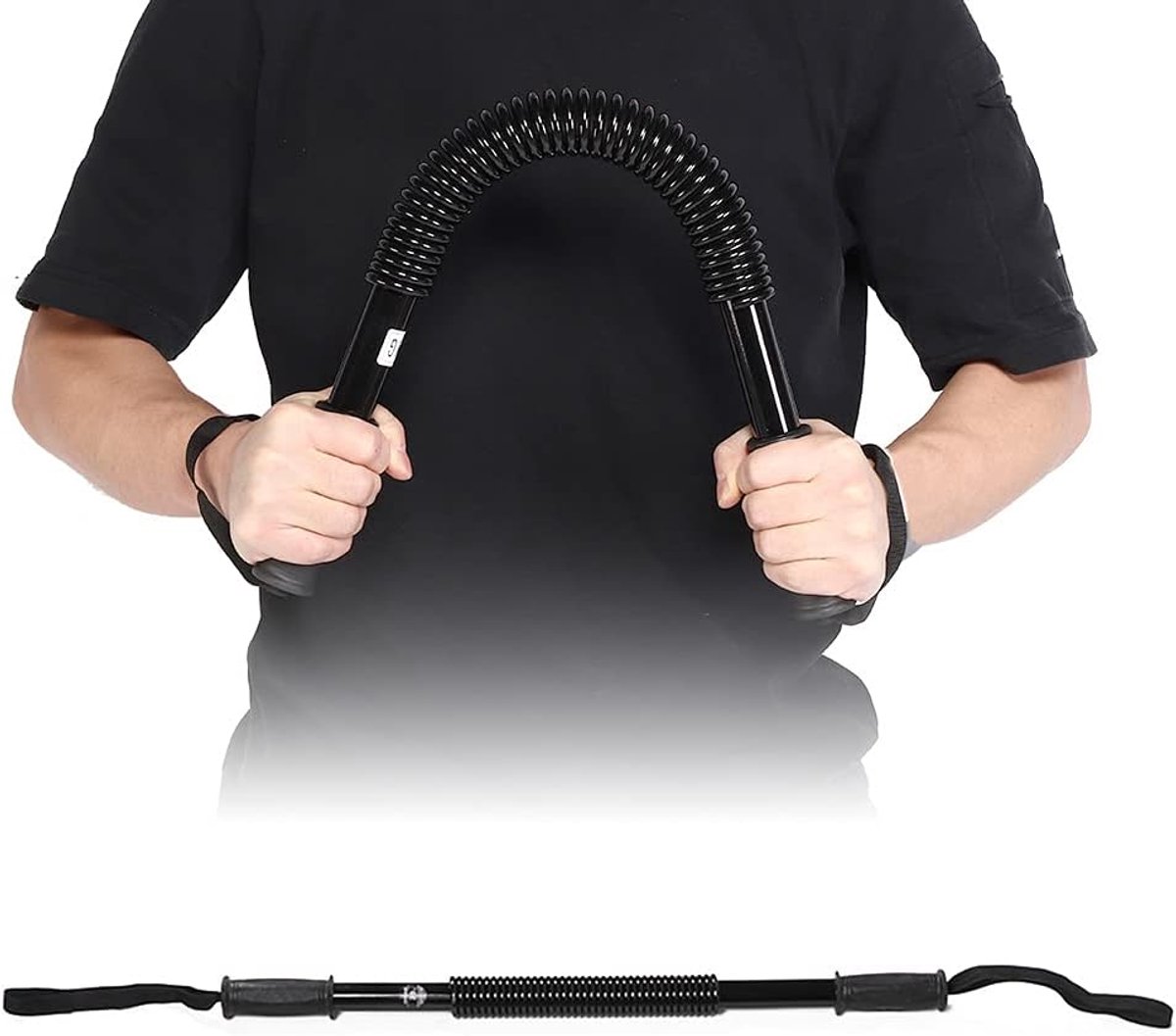 SnelShoppen - Power Twister Bar 20-60kg Weerstandsoefenaar voor Krachttraining, Schouder, Arm, Borst, 20kg Spiraal Expander, Ideaal voor Thuis en Spor