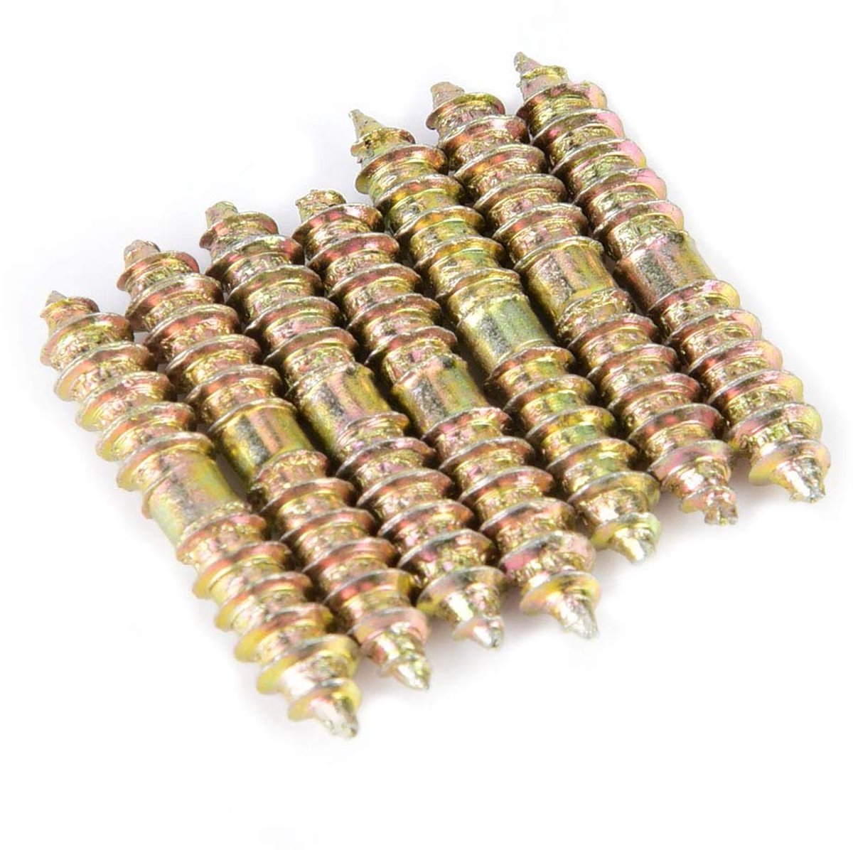 SnelShoppen - 20 Stuks 5 x 30mm Dowel Schrauben, IJzeren Dubbel Eind, Gegalvaniseerde Zelftappende Schroefdraad voor Houtverbindingen, Corrosiebestend