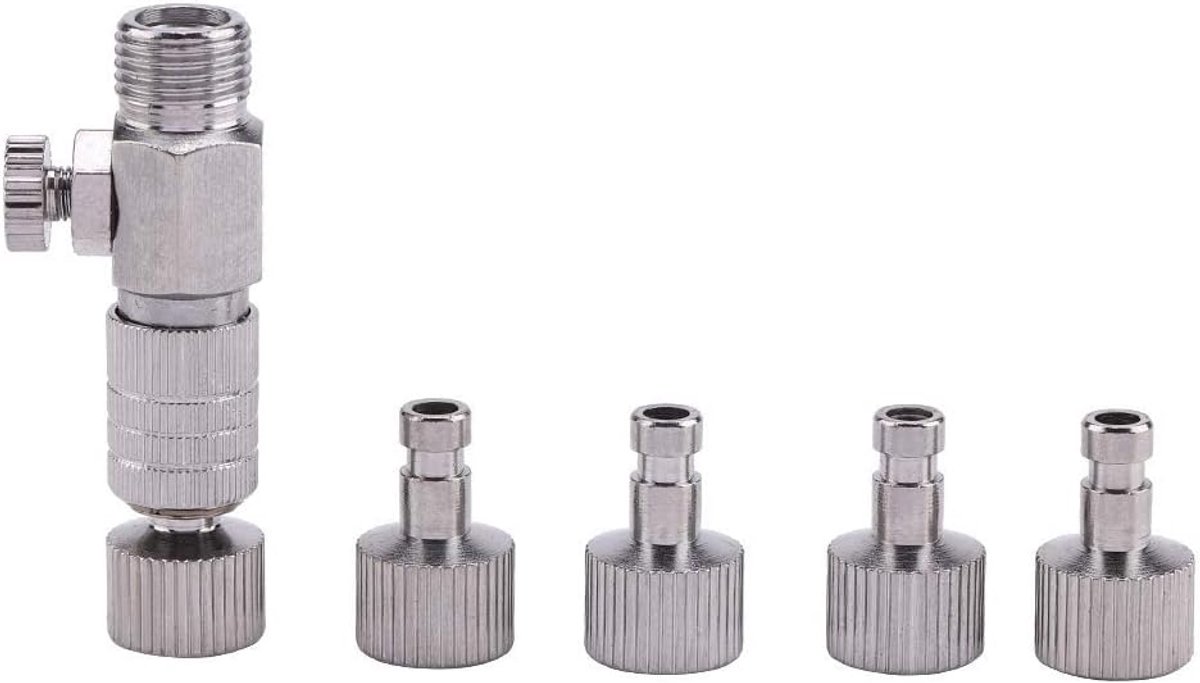 SnelShoppen - Disconnect Adapter Airbrush Air Horse Quick Release Kit met 4 Fittingen - Koppeling voor Airbrush en Compressor, 1/8 inch Aansluitingen,