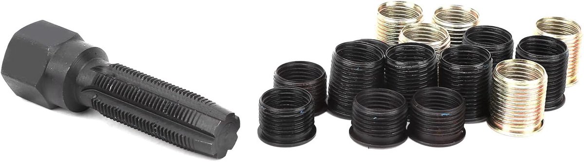 SnelShoppen - M14x1.25 Bougie Draad Herstel Gereedschap Tap Set van Koolstofstaal voor Snelle Draad Reparatie met Toolbox