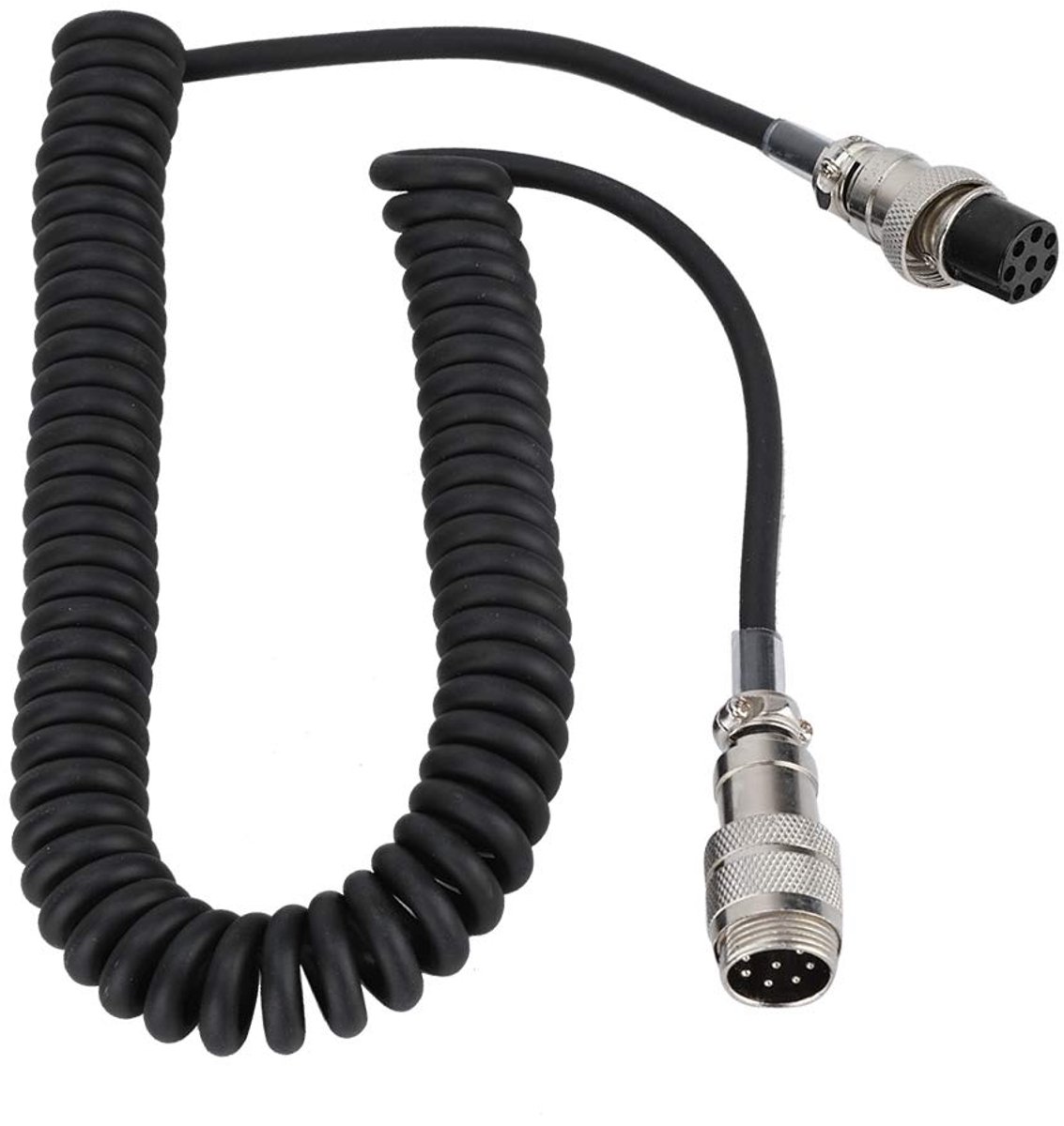 SnelShoppen - 8-Pin Audio Speaker Kabel Cord Male Female Adapter Coiled Microfoon Connector Extensie Kabel Voor Transceivers