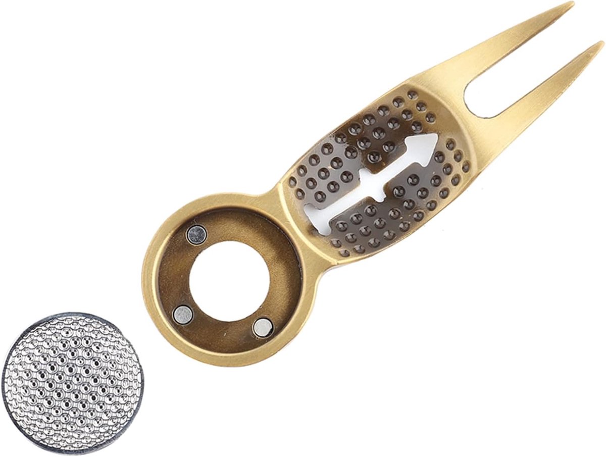 SnelShoppen - Multifunctionele Aluminium Golf Divot Reparatietools, 3-in-1 Ontwerp met Magneet Ball Marker en Golfkaarten, Lichtgewicht en Veilig voor