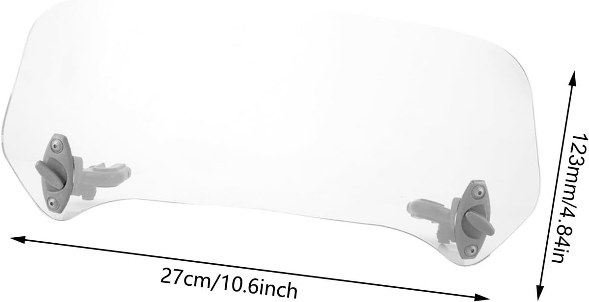 SnelShoppen - Universele motorfiets aangepaste windscherm spoiler lucht deflector - Transparant, hoogwaardig materiaal, met verlengarmen en dubbele sc