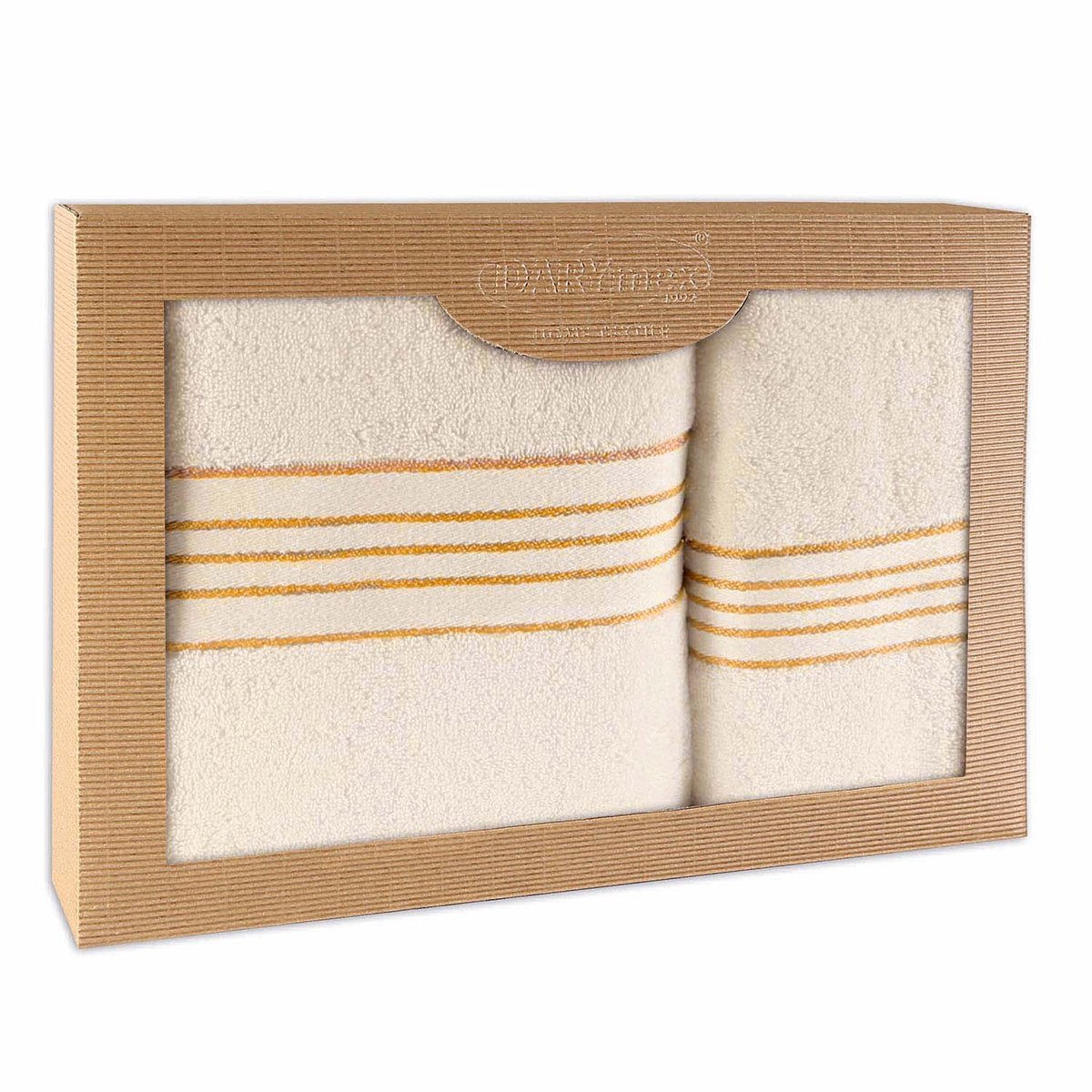 Darymex Premium - Handdoekenset - 2-delig (50x90 & 70x140) - 100% Katoen - Kleur Melk Ecru in Luxe Cadeaudoos