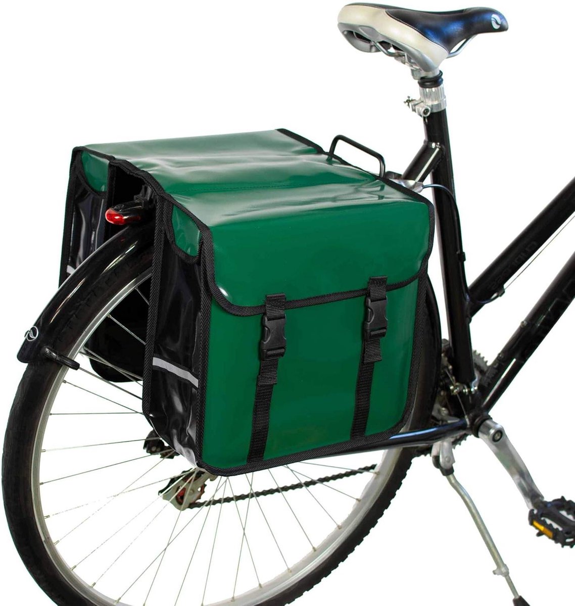 Dubbele Fietstassen - Fietsbagage Tassen - Dagelijkse Boodschappen - Waterdicht Tarpaulin - 28L Capaciteit - Bosgroen