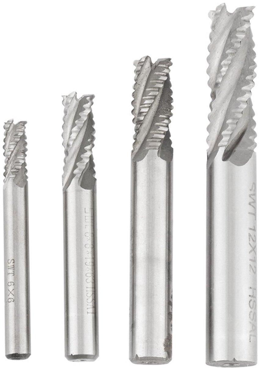 SnelShoppen - 4 Delige Snijgereedschappen - 4 Snijkanten HSS Voorbewerking CNC Frezen M6 / M8 / M10 / M12 - Hoogwaardige Snijprestaties