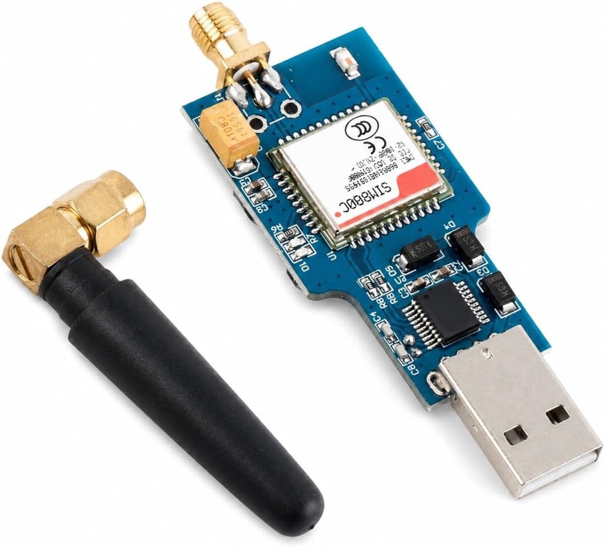SnelShoppen - USB Poort Kaarten, Serieel Module GSM/GPRS SIM800C USB naar GSM met Draadloze Functie, Vier Frequentie Module voor Wereldwijd Gebruik