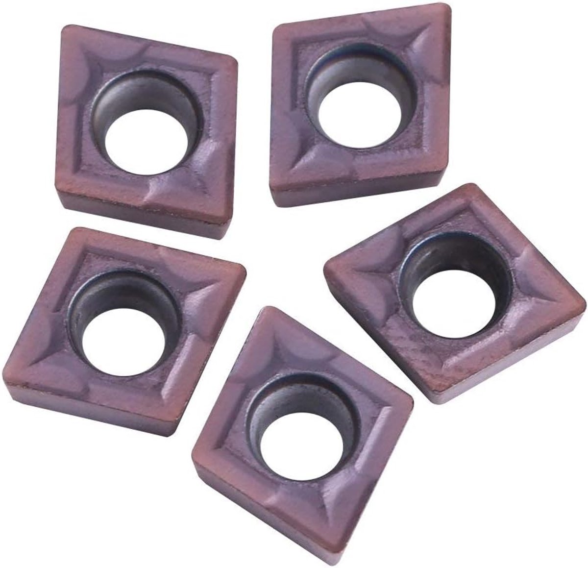 SnelShoppen - 10 Stuks Carbide Inserts, CNC Snijplaten voor Draaibank, CCMT060204 VP15TF, Hoogwaardige Carbide, Voor Gewone Staal en RVS, Met Opbergdo