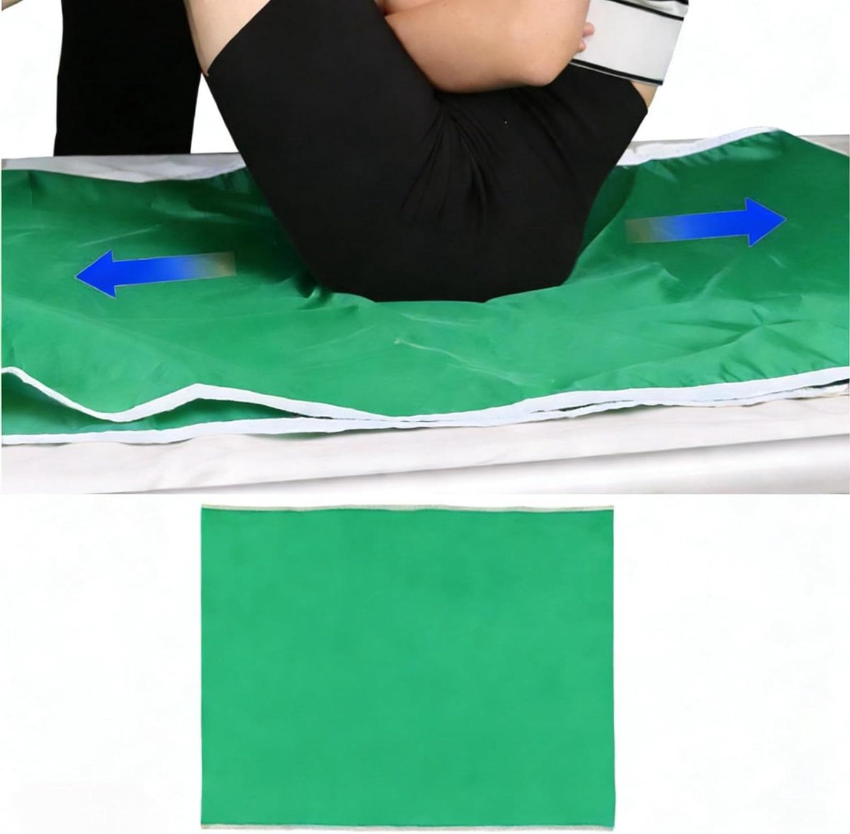 Glijdoek Bed - Transferlaken Patiënt - Bedoverdracht Vergemakkelijken - Dubbelzijdige Coating - Compact Opvouwbaar - Grijs