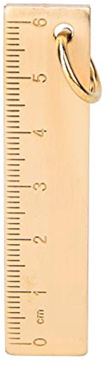 SnelShoppen - Vintage Messlat 6cm - Mini Metaal Kantoor Liniaal, 3mm Dikke Gouden Kleur Messing Bureau Meetinstrument, Pocketformaat School en Kantoor