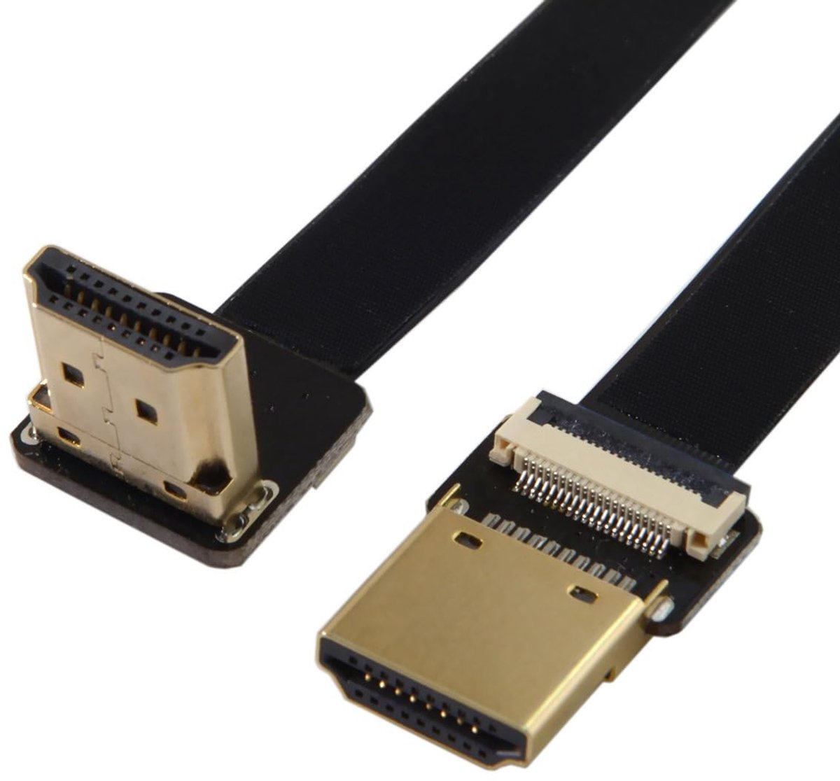 HDMI kabel 20 cm - FPC vlak - 90 graden hoek - ideaal voor multicopter fotografie - ShopVlot