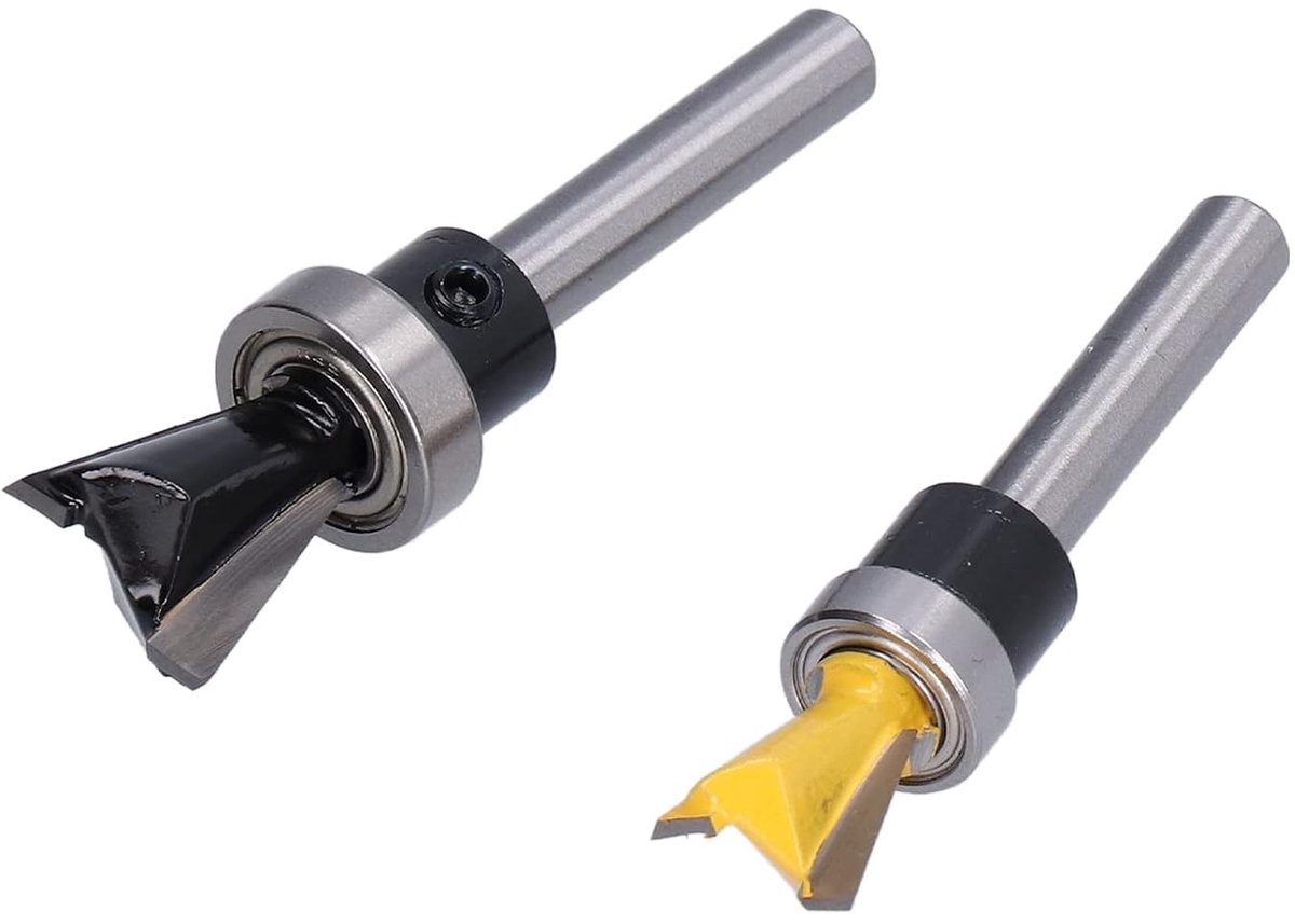 SnelShoppen - Dovetail Freesbit 1/4 Inch Schacht, Precisie Carbid Frees met Lagers voor Kastconstructie en Meubelbouw, Geschikt voor Multiplex