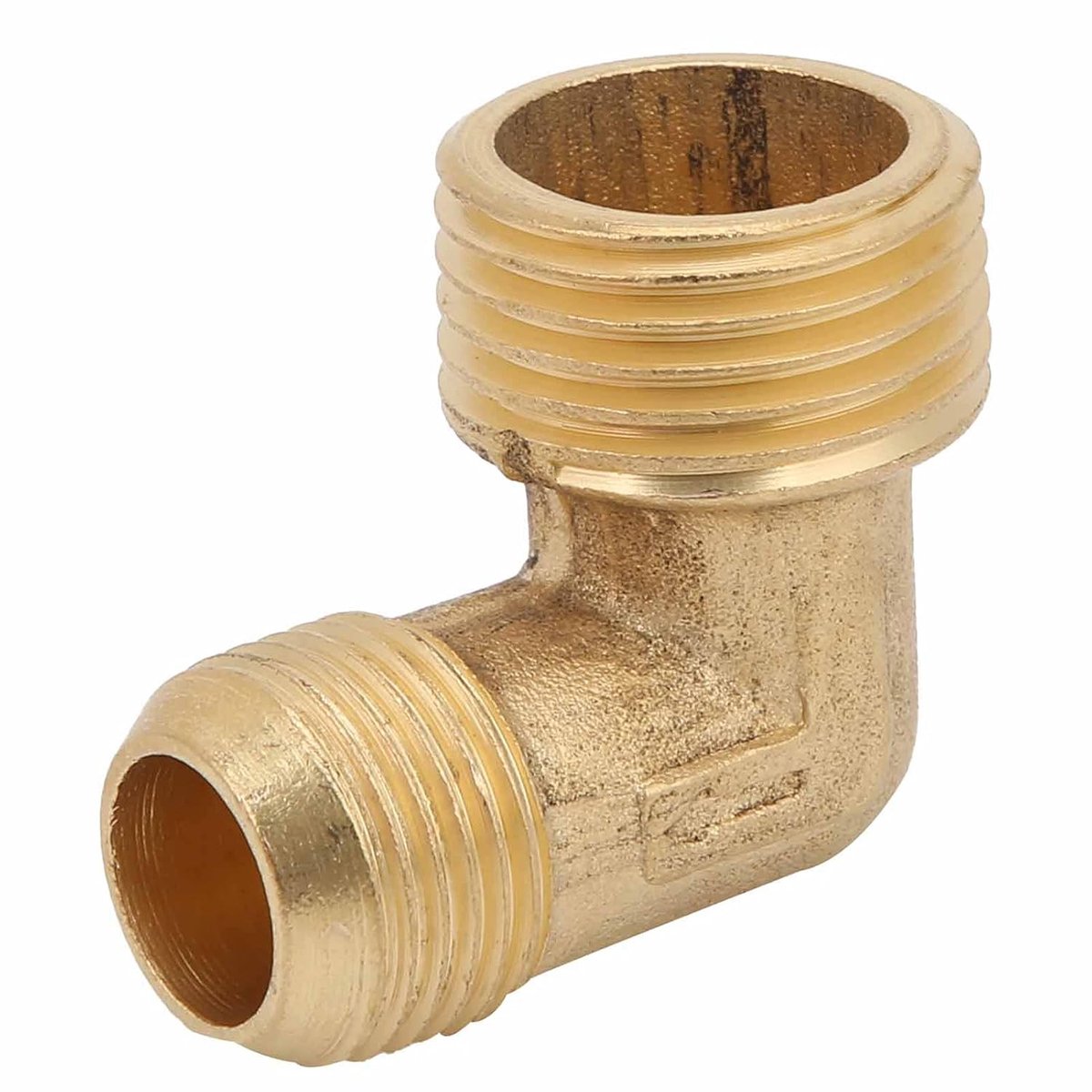 SnelShoppen - Elbow voor luchtcompressor, robuuste elektrische terugslagklep, 1/2 x 3/8 voor industriële toepassingen, messing, 90 graden bocht