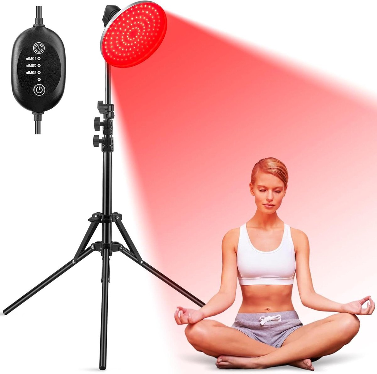 Infrarood Lamp - Roodlicht Therapie - Gezichtsverzorging - Stabiel Statief - 120 LEDs - Rood