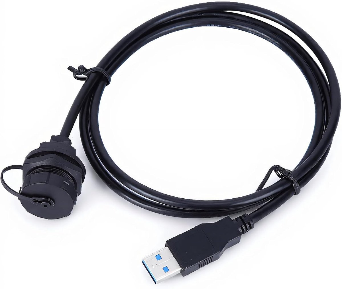 SnelShoppen - Waterdichte USB Connector USB3.0 Vrouwelijk Mannelijk Meter Draad Plug Paneelmontage Adapter, Verlengkabel Connector voor Mobiele Telefo