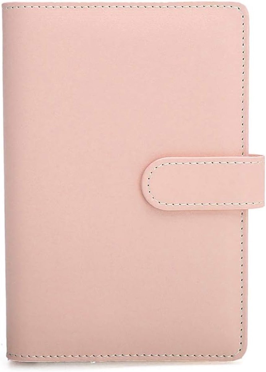 SnelShoppen - A5 PU Leren Notitieboek, Herbruikbaar, Ronde Ringband met 6 Ringen, Reistageboek, Visitekaartjes Compartiment, Schrijfnotitieboek met Ma