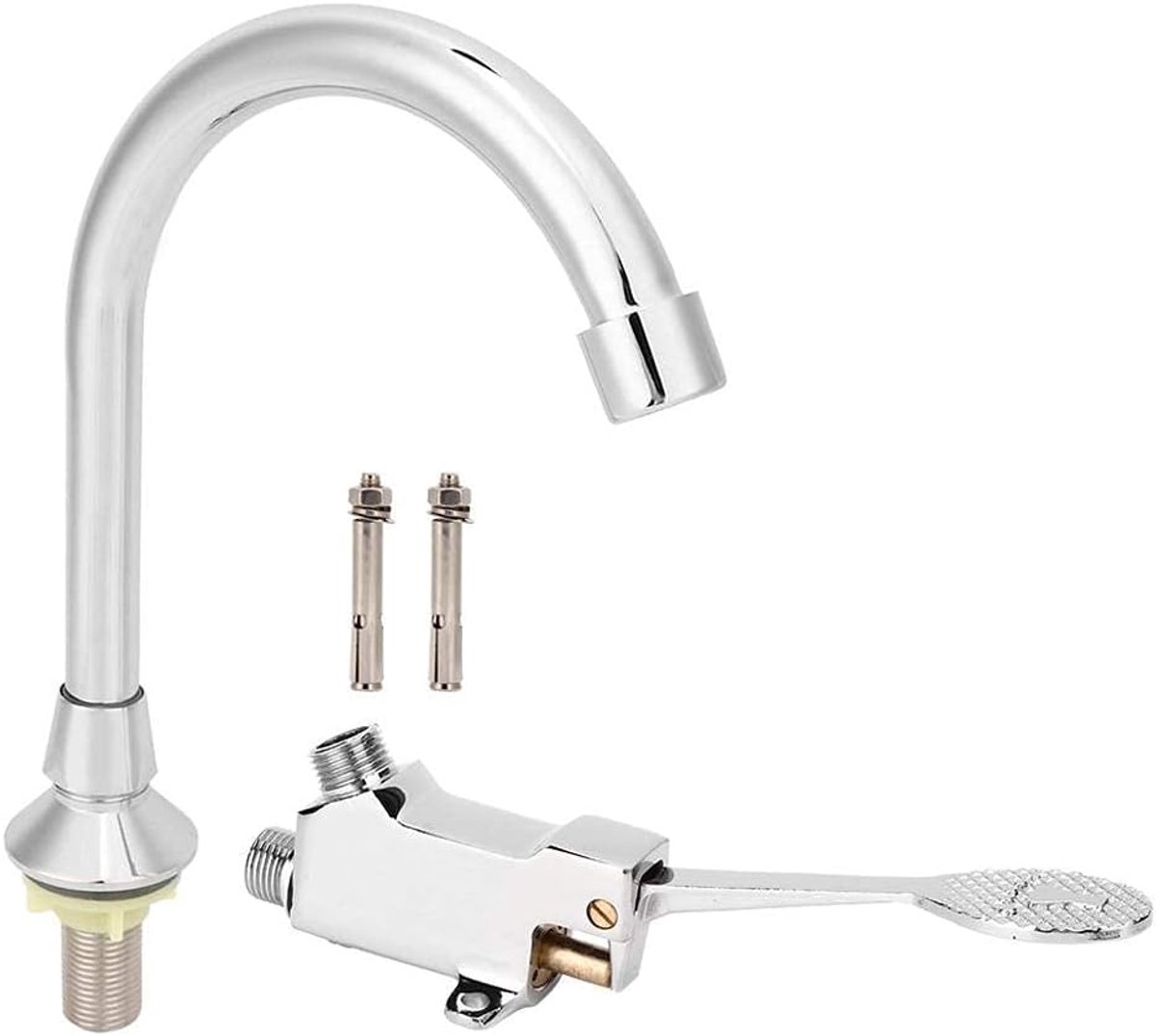 Faucet with Foot Pedal Accessories, Valve Bathroom Basin Faucet Set Laboratory Foot Pedal Faucet Home Basin Faucet Kit