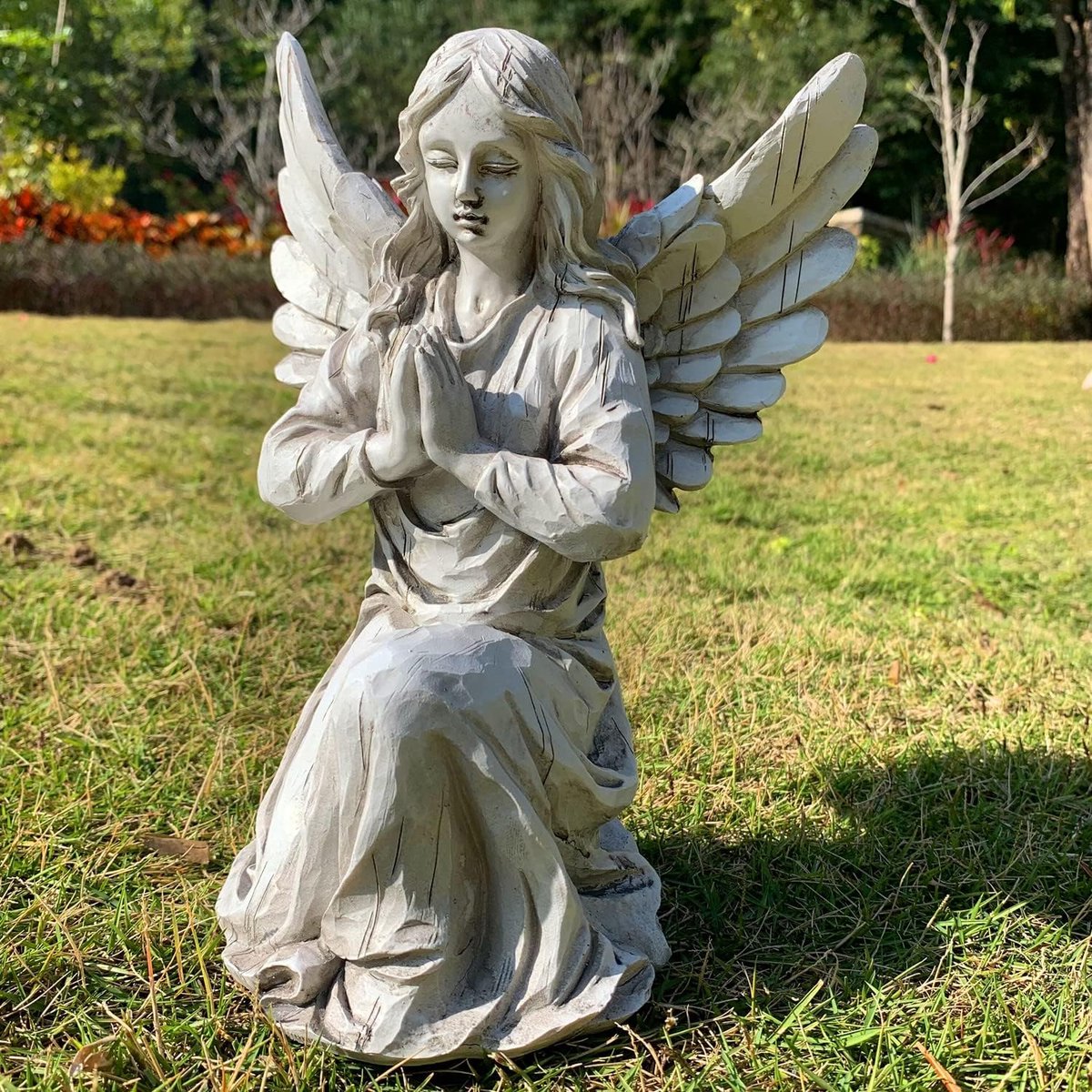 SnelShoppen - Praying Angel Beeld - Religieuze Tuinbeeld - Waterdichte Decoratie voor Patio, Gazon, Tuin en Huis - Uniek Kado voor Warming - 30 cm