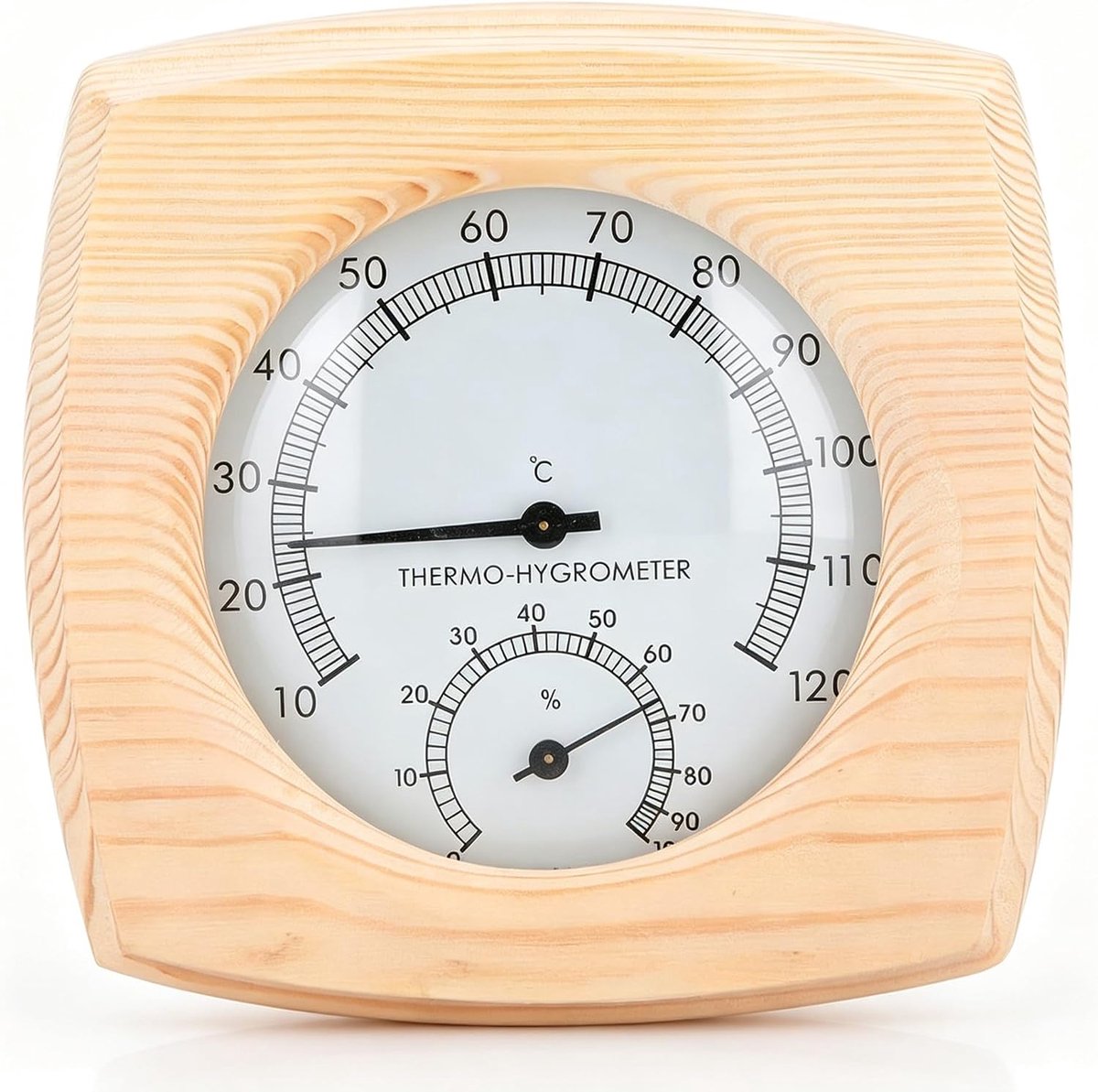 SnelShoppen - Sauna Thermometer en Hygrometer, Houten Digitale Temperatuur en Luchtvochtigheid Meter, Perfect voor Sauna, Badkamer en Stoomruimtes
