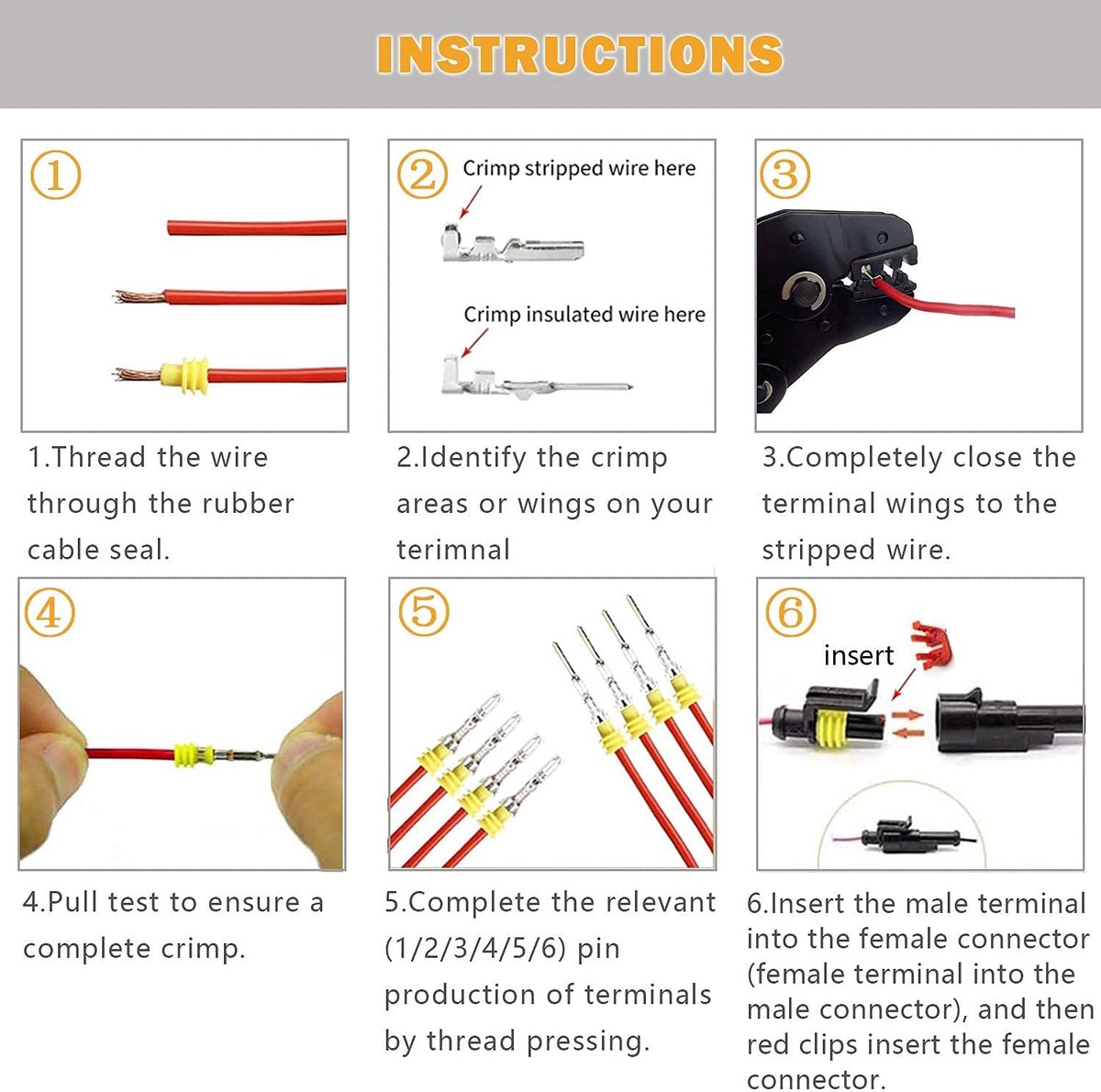 RUNCCI-YUN Set of 10 Waterproof Quick Couples, Cable Connectors Plugs for Cars, Trucks, Cars, Kayaks, Boats, Scooters - ShopVlot
