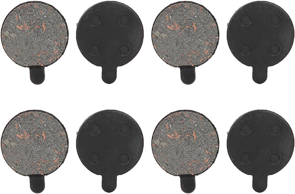 SnelShoppen - Fietsschijfremblokken, 4 Pairs Semi-Metaal Duurzaam Hoge Kwaliteit Ronde Remblokken voor Elektrische Scooter, Elektrische Fiets, Stadsfi