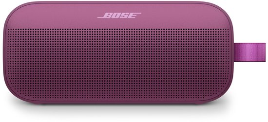 Rosewood mauve Bose Soundlink Flex 2 bluetooth speaker met perforaties en een roze draaglus.