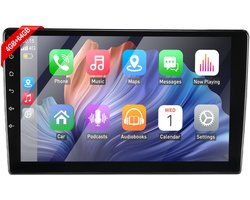 ESSGOO Autoradio 2Din Universeel - 10.1 Inch IPS HD Touchscreen - Android 15 - Apple Carplay & Android Auto (Draadloos) - 4+64GB - GPS Navigatiesysteem - Bluetooth, WiFi, MP5
