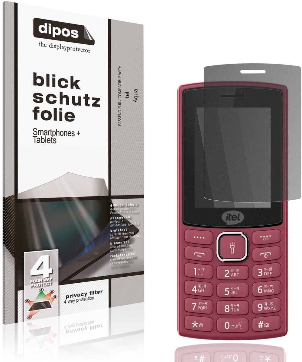 dipos – Matte Privacy Screenprotector geschikt voor Itel Aqua | Anti-Spy Beschermfolie