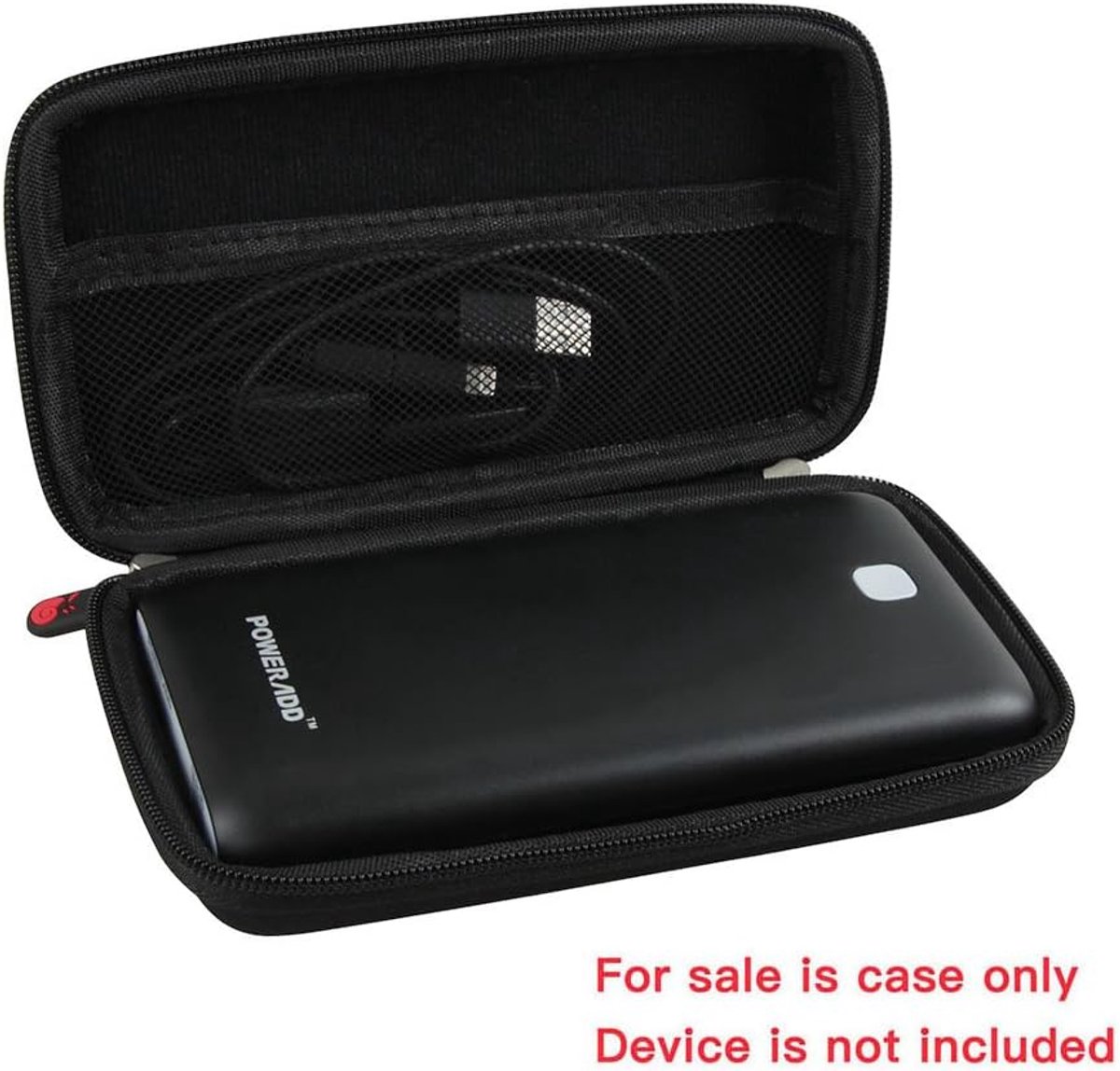 SnelShoppen - Hard EVA Reis Tas voor Powerbank, 20000 mAh, Schokbestendig, Compact, Zwart, Ideaal voor Reizen en Opbergen