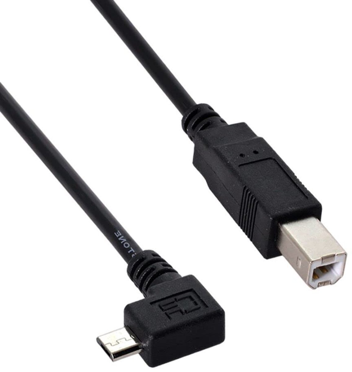 SnelShoppen - 60cm Links Hoekige 90 Graden Micro USB OTG naar Standaard B Type Printer Scanner Hard Drive Kabel Verbinding