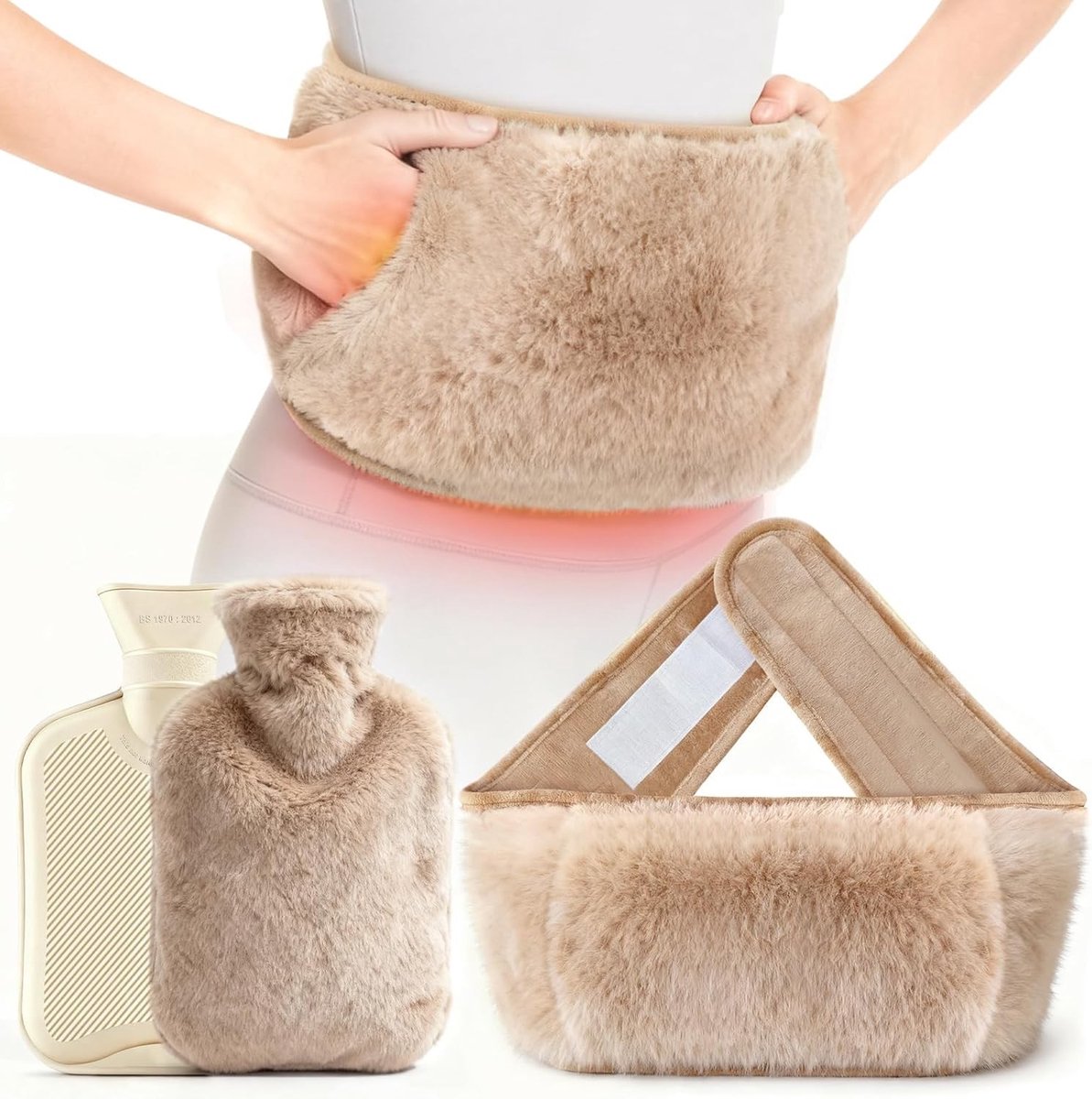 Dailygoods - Premium Warmwaterkruikriem 130 cm - Lekvrij en Donzig met Hoes