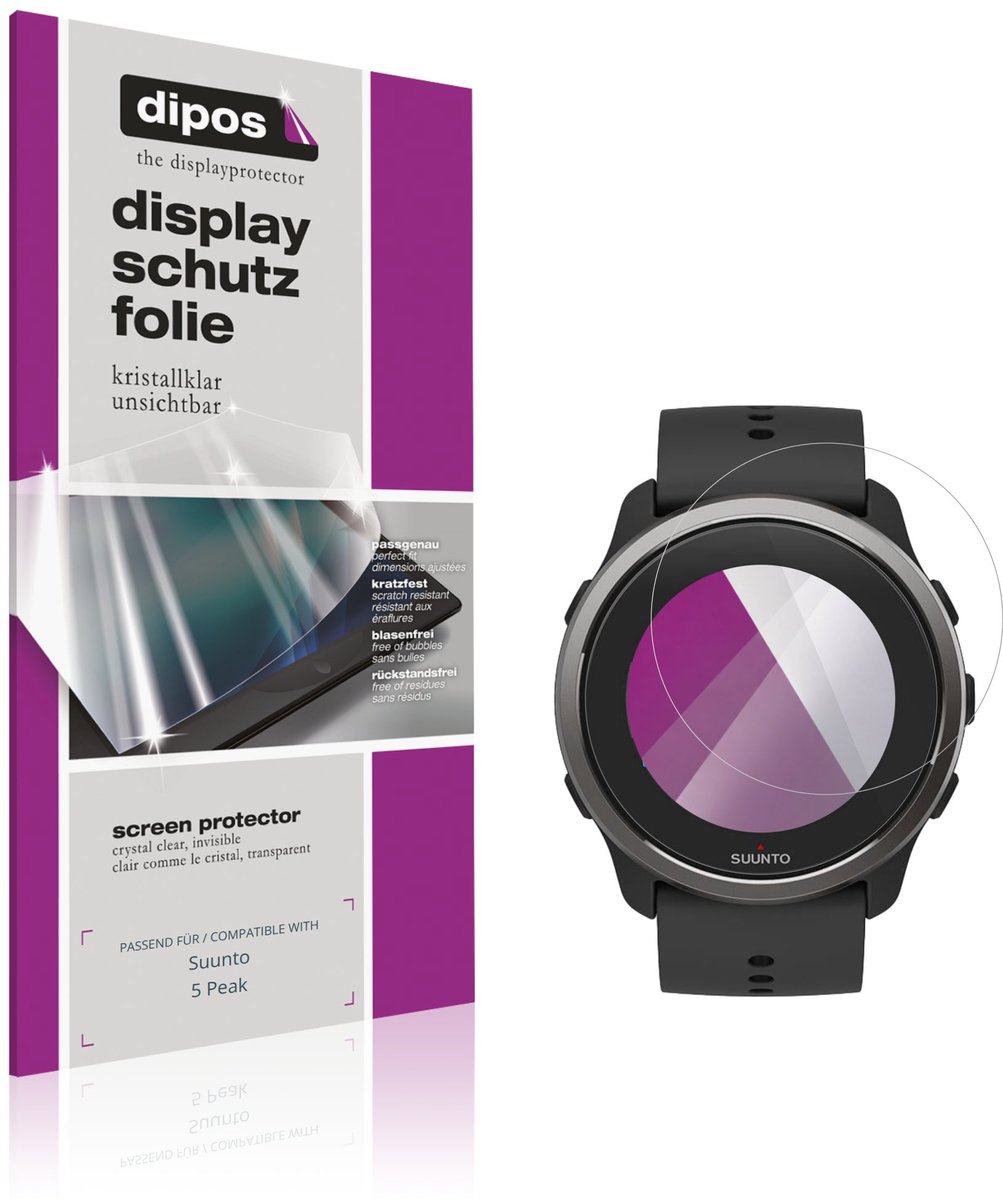 dipos – 6x Beschermfolie geschikt voor Suunto 5 Peak | Krasbestendige & heldere Screenprotector Ultra-Thin
