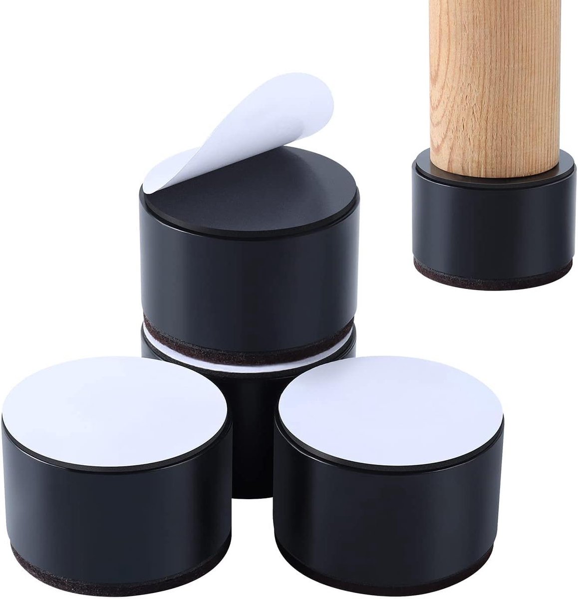 Meubelverhogers Set - Bedbank Verhogers - Extra Opbergruimte - Stevig Staal Materiaal - 5 cm Hoogte - Zwart