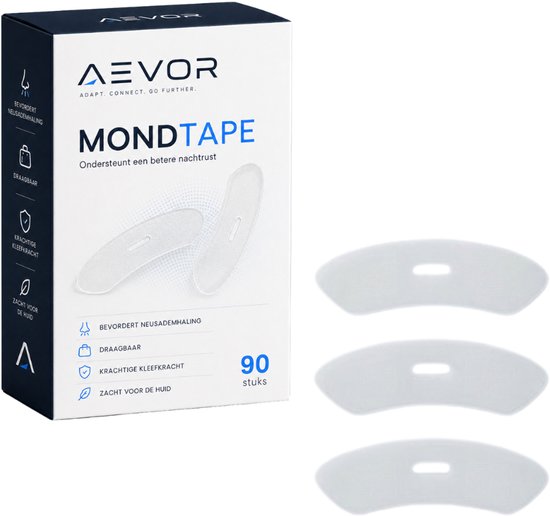 AEVOR® Mondtape - Anti Snurk - Mondpleisters - Slapen - Snurktape - Mouth Tape - Mond Tape - Myotape - Neusstrips - 90 stuks