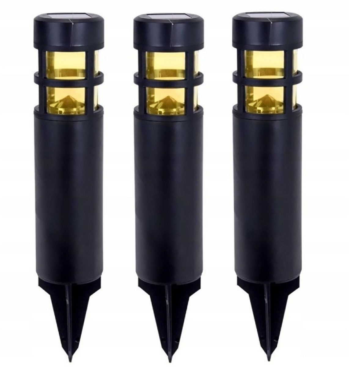 Pro Garden Solar Tuinlampen 3 Stuks Zwart