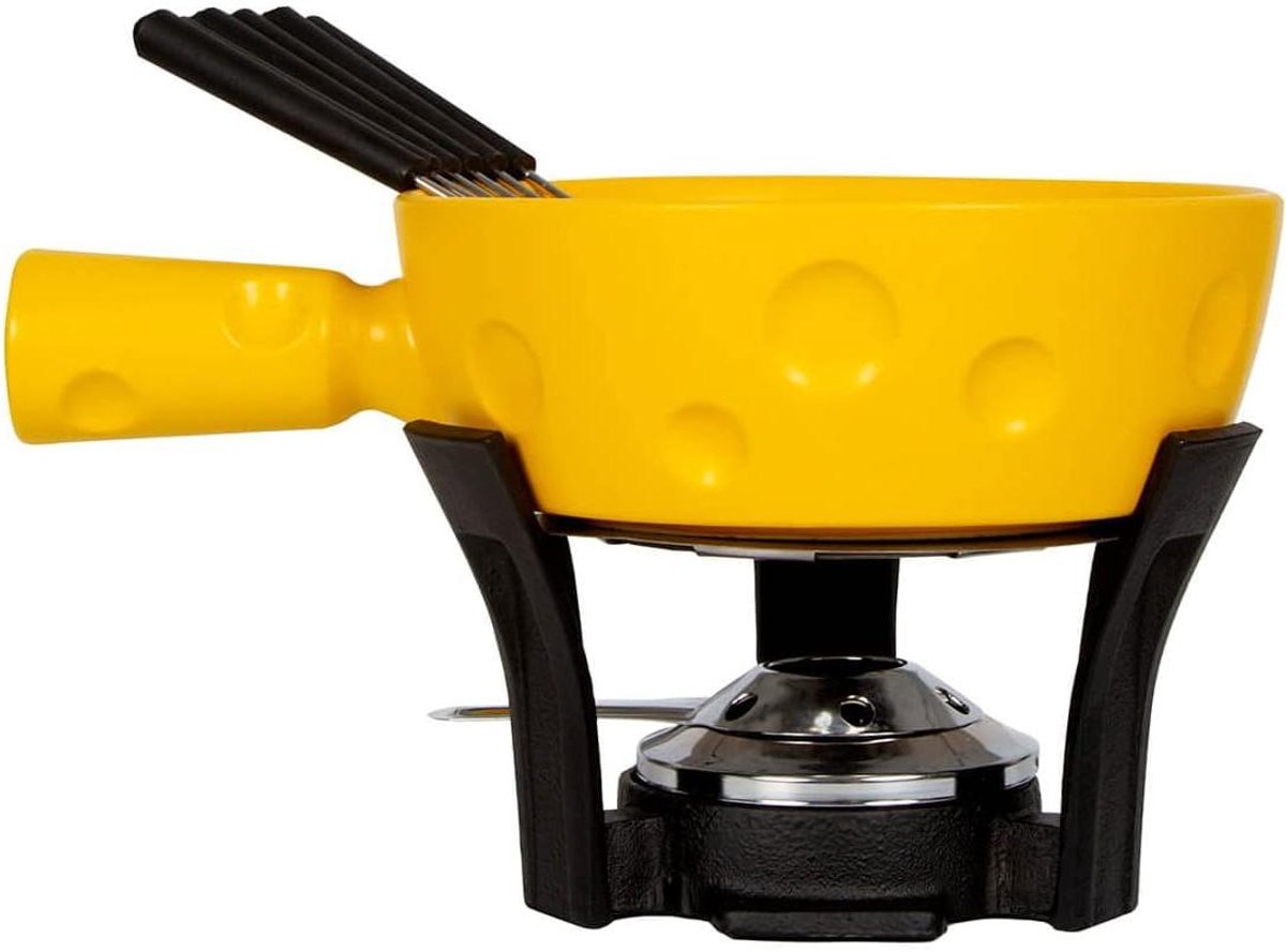 Fondue Set - Kaasfondue Pan - Gezellig Tafelen - Vaatwasmachinebestendig - 1.3 Liter - Geel