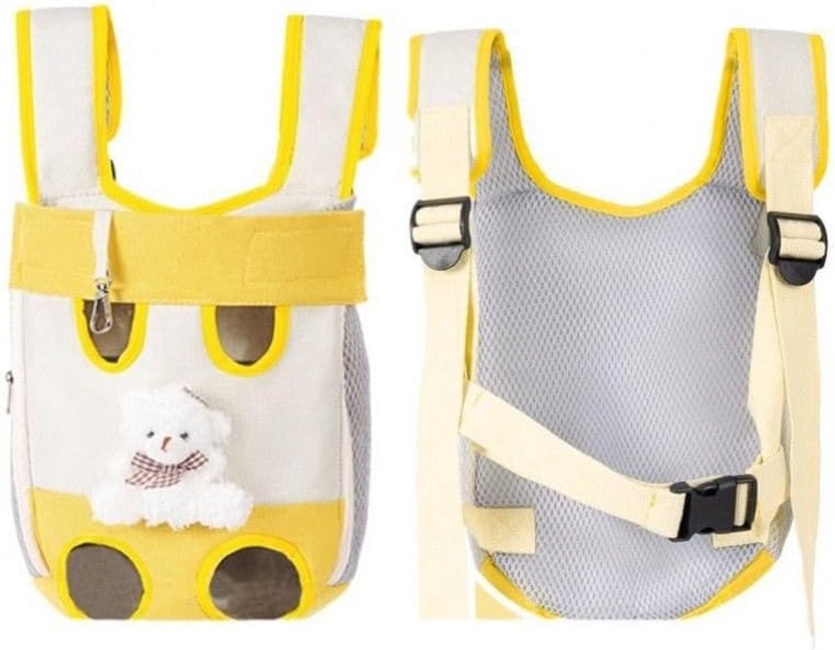 Hondenrugzak - Hondendraagzak - Hondendraagtas rugzak - Katten draagtas - Katten rugzak - Draagzak voor Huisdieren - Ademend Mesh - Verstelbare Schouderband - Voorzijde Draagtas - Met Staart- en Beenopeningen - 54x35x12.5cm